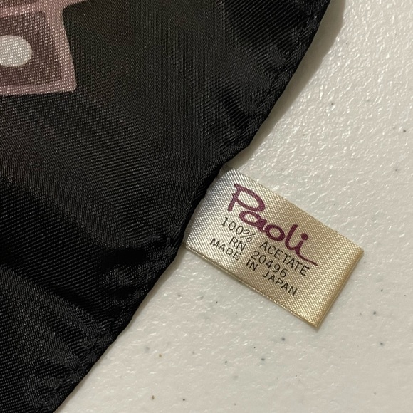 Vintage Gino Paoli Acetate Scarf Polka Dots Square Retro Mid Century Mod Art - Picture 4 of 8